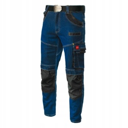 Spodnie ROBOCZE JEANS STRETCH BLUE Elastyczne SLIM MONTERSKIE r.S