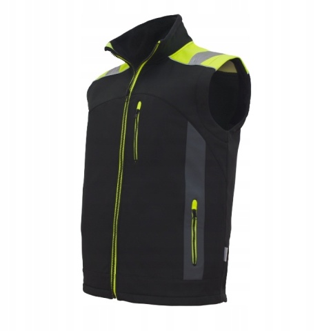BEZRĘKAWNIK SOFTSHELL ODBLASKOWY MOCNY Kamizelka ocieplana BZR SOFTS r.XXL