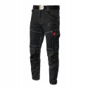 Spodnie ROBOCZE DO PASA JEANS STRETCH BLACK Elastyczne SLIM MONTERSKIE r.S