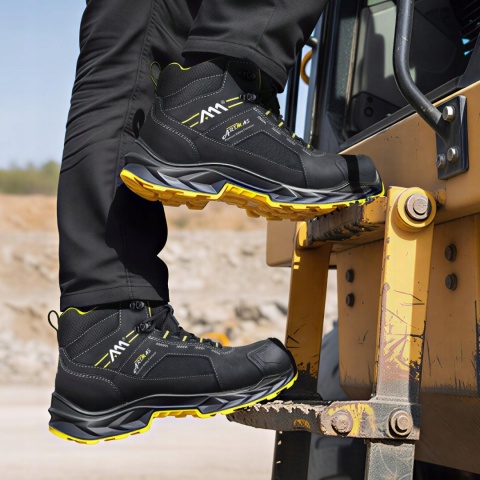 TRZEWIKI ROBOCZE PREMIUM BLACK-POINT BT WODOODPORNE ANTYPRZEBICIOWE Z PODNOSKIEM r.44