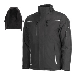 Kurtka Softshell Męska Czarna ART.MAS Odpinany Kaptur PRESTA r.3XL